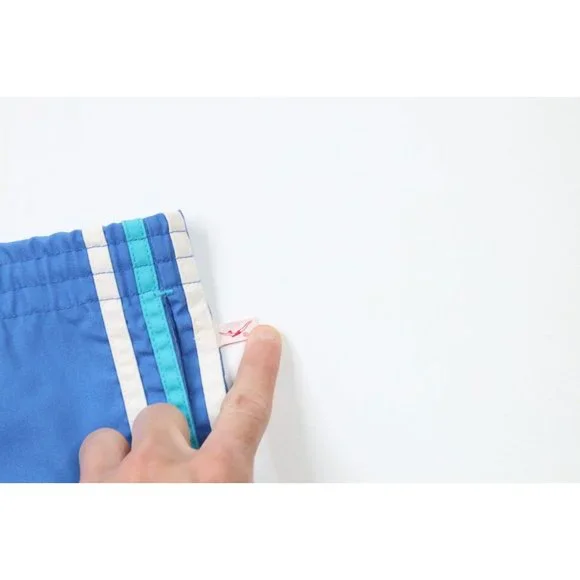 Vintage 70s Streetwear Mens 36 Striped Lined Shorts Swim Trunks Blue USA AS IS - Picture 4 of 10